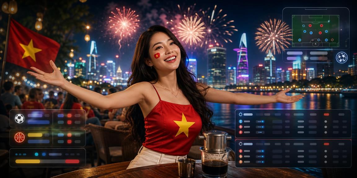 Người dùng TP. Hồ Chí Minh xem thống kê cá cược trong quán cà phê